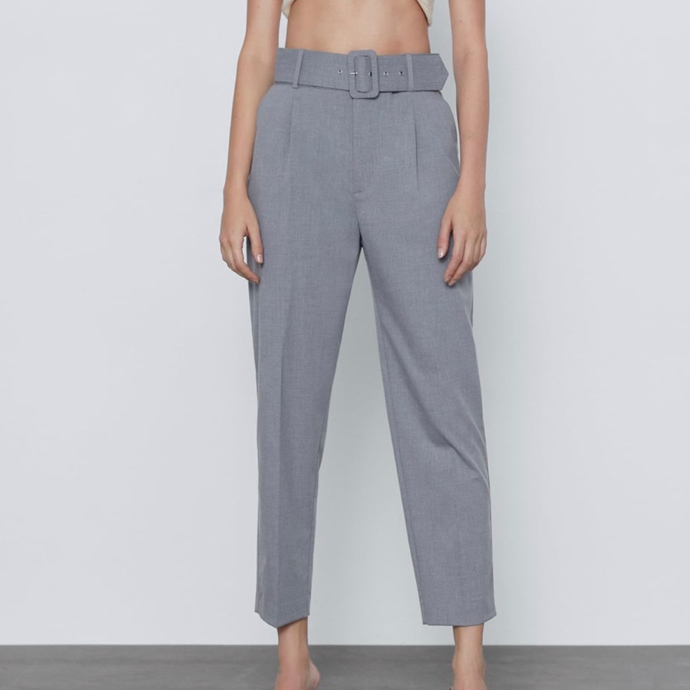 Zara high waisted belted pants